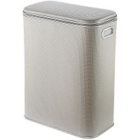 Корзина для белья Geralis RWH-B Ромб Белая, кант Хром, стандартная — фото 1, Корзины для белья