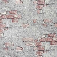 Обои Solo Loft Silver 168457-16 Винил на флизелине (1,06*10,05) Серый/Красный, Кирпич — фото 1, Обои для стен