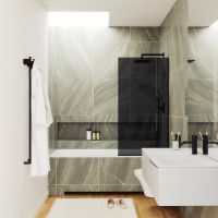 Товар: Шторка на ванну Maybah Glass MGV-79-6у 500x1400 в узком профиле Черный стекло графитовое - фото 2 Шторка на ванну Maybah Glass MGV-79-6у 500x1400 в узком профиле Черный стекло графитовое — фото 2, Неподвижные шторки для ванной