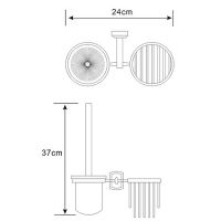 Ершик для унитаза с держателем освежителя воздуха WasserKRAFT Oder K-3035 Хром — фото 2, Ершики для унитаза