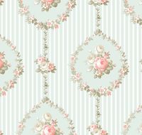 Обои Milassa Classic LS3 005 Флизелин (1*10,05) Зеленый, Цветы/Полоса — фото 1, Обои для стен