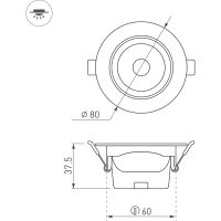 Товар: Встраиваемый светильник Arlight Polar 032857 Белый - фото 6 Встраиваемый светильник Arlight Polar 032857 Белый — фото 6, Точечные светильники