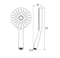 Ручной душ Ravak Flat XXL 961.00 X07P344 Хром — фото 3, Лейки для душа