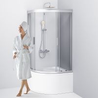 Товар: Душевой уголок AM.PM Gem W90G-401A090WT Профиль матовый хром, стекло прозрачное - фото 6 Душевой уголок AM.PM Gem W90G-401A090WT Профиль матовый хром, стекло прозрачное — фото 6, Душевые уголки четверть круга