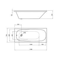 Акриловая ванна Berges Nelu 170x75 050020 без гидромассажа — фото 4, Ванны