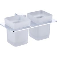 Стакан для зубных щеток Raglo R301.08 двойной Хром — фото 1, Стаканы для зубных щеток