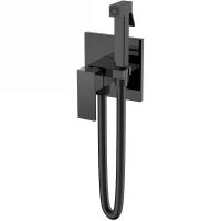 Гигиенический душ со смесителем Boheme Qubic 477-SGM Оружейная сталь глянцевая — фото 1, Душевое оборудование. Душевая программа