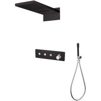 Душевая система Boheme Fusion 130-BCR Черная Хром — фото 1, Душевое оборудование. Душевая программа