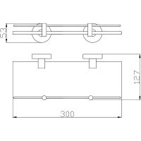 Стеклянная полка Rav Slezak Colorado COA0900/30Z Золото — фото 2, Полки для ванной и душа