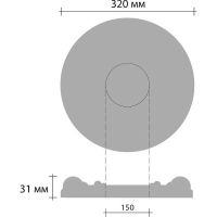 Товар: Розетка потолочная Decomaster DR 304 320x31x320 мм - фото 2 Розетка потолочная Decomaster DR 304 320x31x320 мм — фото 2, Розетки потолочные
