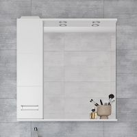 Товар: Зеркало со шкафом DIWO Дмитров 80 L СО-Дм04080-011Л с подсветкой Белое - фото 2 Зеркало со шкафом DIWO Дмитров 80 L СО-Дм04080-011Л с подсветкой Белое — фото 2, Мебель для ванной