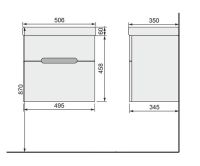 Тумба под раковину Jorno Moduo Slim 50 Mod.01.50/P/W подвесная Белый глянец — фото 5, Тумбы под раковину