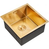 Кухонная мойка Milacio Denia 44 MC.77438 / квадратная / золото / нержавеющая сталь — фото 1, Кухонные мойки