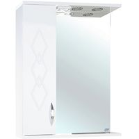 Зеркало со шкафом Bellezza Элеганс 60 L 4618609522012 с подсветкой Белое — фото 1, Зеркальные шкафы в ванную