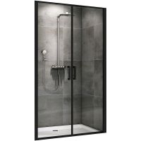 Душевая дверь Abber Sonnenstrand 100 AG04100BC профиль Черный стекло прозрачное — фото 1, Душевые двери в нишу