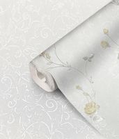 Обои Prima Italiana Monte Rosa 80671 Винил на флизелине (1,06*10) Серый/Желтый, Цветы/Орнамент — фото 3, Обои для стен