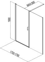 Товар: Душевая дверь Aquanet Cinetic AE12-N-90H190U-CT + AE12-F-90H190U-CT 180 R 254242 профиль Хром стекло прозрачное - фото 3 Душевая дверь Aquanet Cinetic AE12-N-90H190U-CT + AE12-F-90H190U-CT 180 R 254242 профиль Хром стекло прозрачное — фото 3, Душевые двери в нишу