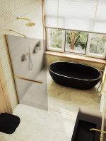 Товар: Душевая перегородка Maybah Glass MGD-728-3ш 790x1950 в широком профиле Золото стекло бронзовое матовое - фото 5 Душевая перегородка Maybah Glass MGD-728-3ш 790x1950 в широком профиле Золото стекло бронзовое матовое — фото 5, Душевые перегородки