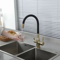 Смеситель для кухни Frap H69 Сатин золотой Черный арт-F4396-3 — фото 6, Смесители для кухни