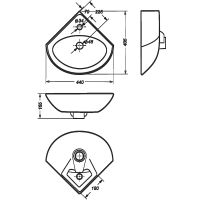 Раковина Sanita Веер 44 WB.CR/Veer/23-C/WHT.G/S1 Белая — фото 3, Раковины
