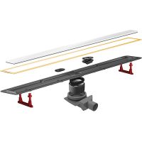 Душевой лоток Pestan Confluo Premium Line 550 White Glass Gold 13100121 с решеткой Белый глянцевый Золото глянцевое — фото 2, Душевые лотки