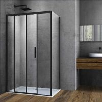 Душевой уголок Vincea Soft 130x90 VSR-3SO9013CLB профиль Черный стекло прозрачное — фото 2, Душевые уголки