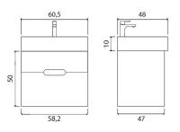 Тумба под раковину Creto Malibu 60 7-1077CapS подвесная Capuchino Soft — фото 5, Тумбы под раковину