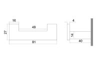 Двойной крючок Excellent Riko DOEX.1602BL Черный — фото 2, Крючки для полотенец