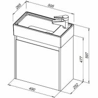 Тумба с раковиной Aquanet Nova Lite 50 подвесная Белый глянец арт-302522 — фото 8, Тумбы с раковиной