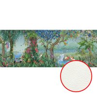 Фреска Ortograf Its Jungle 33676 Фактура флок FLK Флизелин (7,8*3) Зеленый/Разноцветный, Деревья/Птицы — фото 1, Фрески