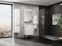 Шкаф пенал Aquaton Стоун 30 L1A228403SX01L подвесной Белый — фото 5, Пеналы для ванной комнаты