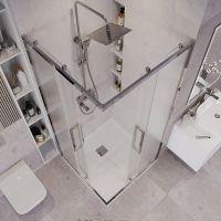 Душевой уголок Grossman Cosmo 90х90 300.K33.02.9090.10.02 профиль Хром стекло шиншилла — фото 4, Квадратные душевые уголки