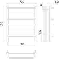 Электрический полотенцесушитель Terminus Евромикс квадро П6 500х650 4670078531230 Хром — фото 4, Электрические полотенцесушители
