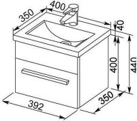 Тумба под раковину Aquanet Нота 40 159137 подвесная Белая — фото 5, Мебель для ванной