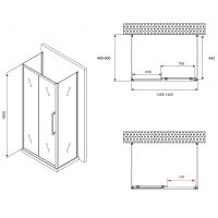 Товар: Душевой уголок Abber Schwarzer Diamant 140x50 AG30140MH-S50M-S50M профиль Хром стекло матовое - фото 5 Душевой уголок Abber Schwarzer Diamant 140x50 AG30140MH-S50M-S50M профиль Хром стекло матовое — фото 5, Прямоугольные душевые уголки