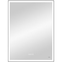 Зеркало Reflection Ghost 600х800 RF5223GH с подсветкой Черное с сенсорным выключателем, диммером и часами — фото 1, Зеркала в ванную комнату