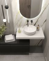 Товар: Столешница под раковину Boheme Armadi Art Flat 80 869-080-CLCT Белый мрамор - фото 2 Столешница под раковину Boheme Armadi Art Flat 80 869-080-CLCT Белый мрамор — фото 2, Раковины