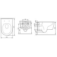 Унитаз AM.PM Func FlashClean C8F1701MWSC подвесной Белый матовый с сиденьем Микролифт — фото 18, Унитазы