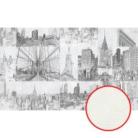 Фреска Ortograf Urban art 33564 Фактура флок FLK Флизелин (5*3) Серый, Город — фото 1, Фрески