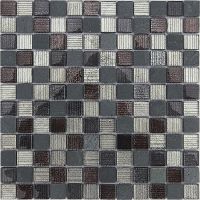 Мозаика Caramelle mosaic Naturelle 8 мм Alcantara Nero 29,8x29,8 см — фото 1, Мозаика