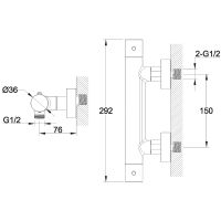 Смеситель для душа Whitecross Y black Y1246BL с термостатом Черный матовый — фото 3, Смесители