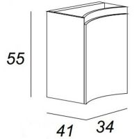 Подвесной шкаф Cezares Vague 34 L 54856 Grigio lucido — фото 4, Шкафы для ванной