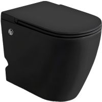 Унитаз Ceruttispa Sella Pulse MB CT10199 приставной с импульсным смывом Черный матовый с сиденьем Микролифт — фото 1, Приставные унитазы