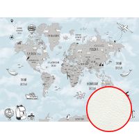 Фреска детская Ortograf Little Friends 34373 Фактура флок FLK Флизелин (4*3) Голубой/Серый, Карты — фото 1, Фрески