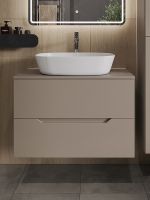 Тумба с раковиной Orange Line 80 Li-80TuLMDF+B08-500W подвесная Латте матовый — фото 3, Тумбы с раковиной