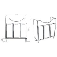 Тумба под раковину VIANT Лима 80 VLIM80ER-T3ST Белая — фото 5, Мебель для ванной