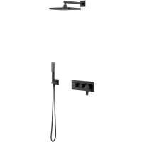 Душевая система Teska Euro-X EX3780 Черный матовый — фото 1, Встраиваемые душевые комплекты