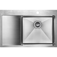 Кухонная мойка Paulmark Kroner-Edge 78F R PM777851-BSR Нержавеющая сталь — фото 1, Кухонные мойки