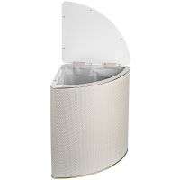 Корзина для белья Geralis RWG-U Ромб Белая, кант Золото, угловая — фото 2, Корзины для белья