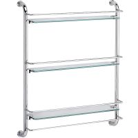 Стеклянная полка WasserKRAFT K-2033 Хром — фото 1, Полки для ванной и душа